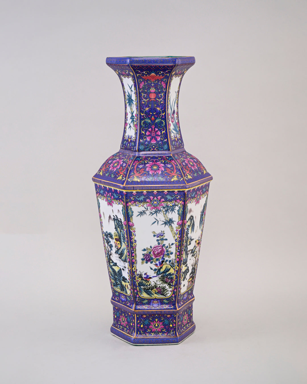 Dynasty Garden Cloisonné Vase - Blue