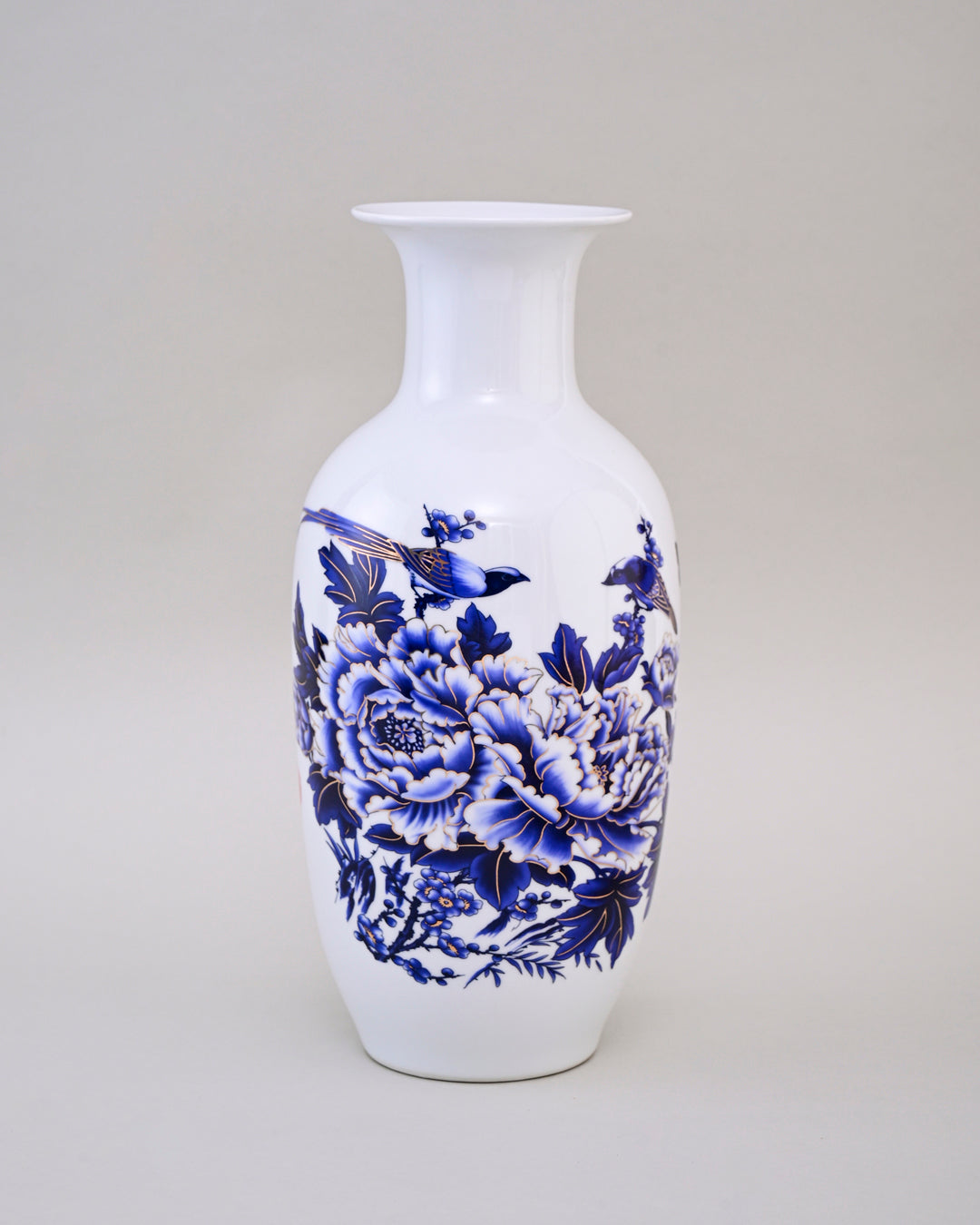 Royal Blue & White Blossom Bone China Vase