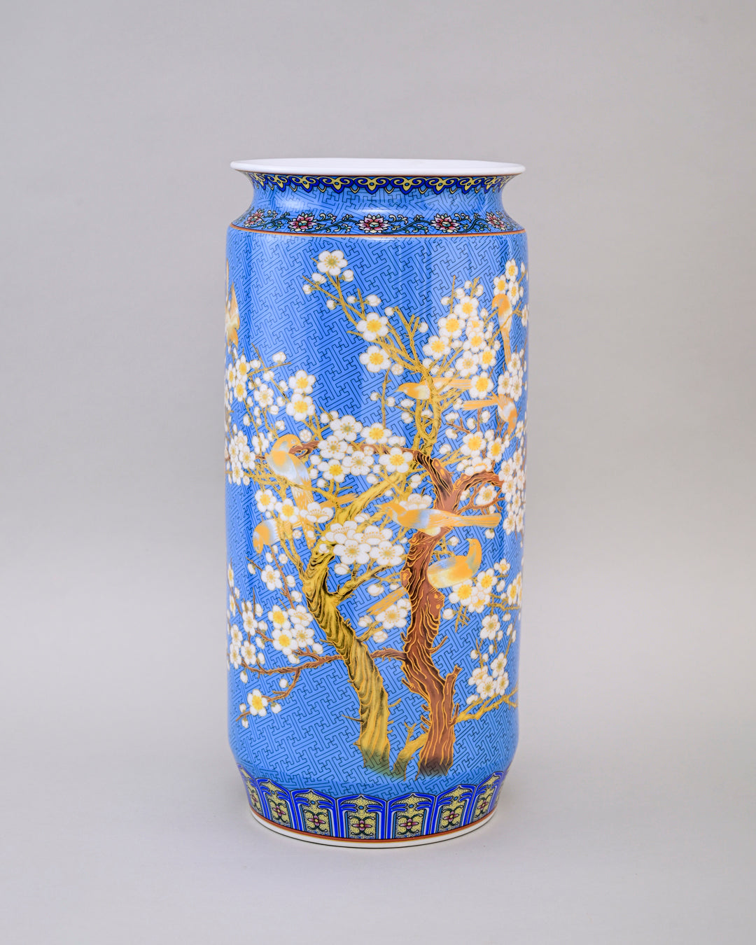 Whispering Petals Harmony Cylinder Vase - Blue