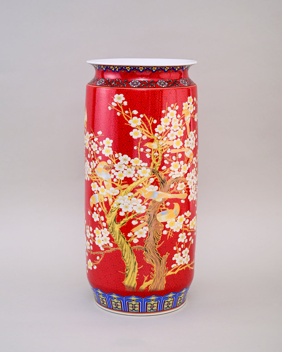 Whispering Petals Harmony Cylinder Vase - Red