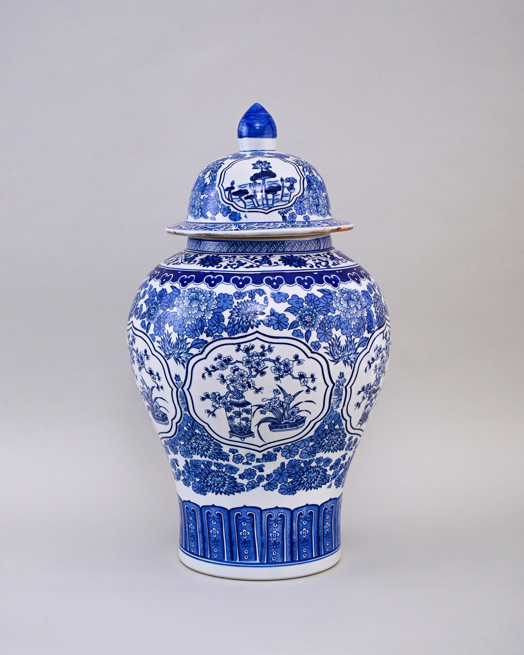 Blue & White Blossom Harmony Temple Jar - Large 60 cm