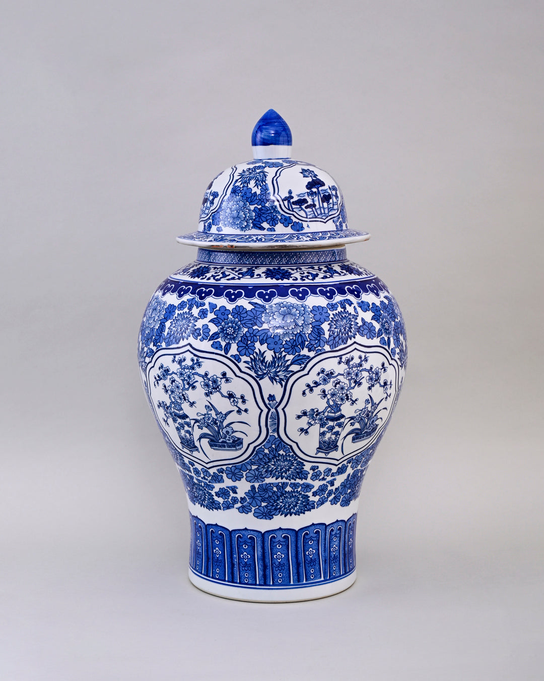Blue & White Blossom Harmony Temple Jar - Large 60 cm