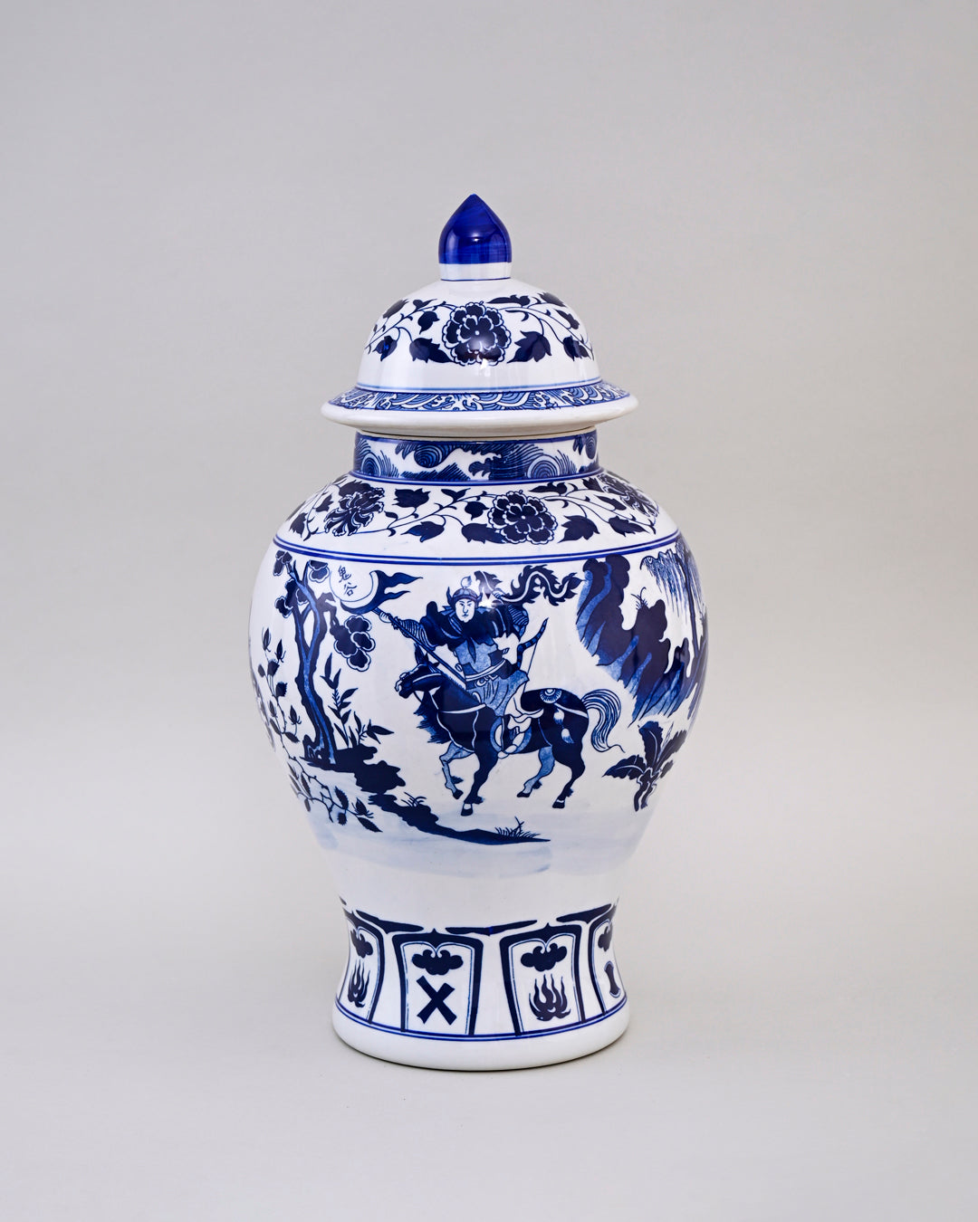 Imperial Carriage Blue & White Temple Jar