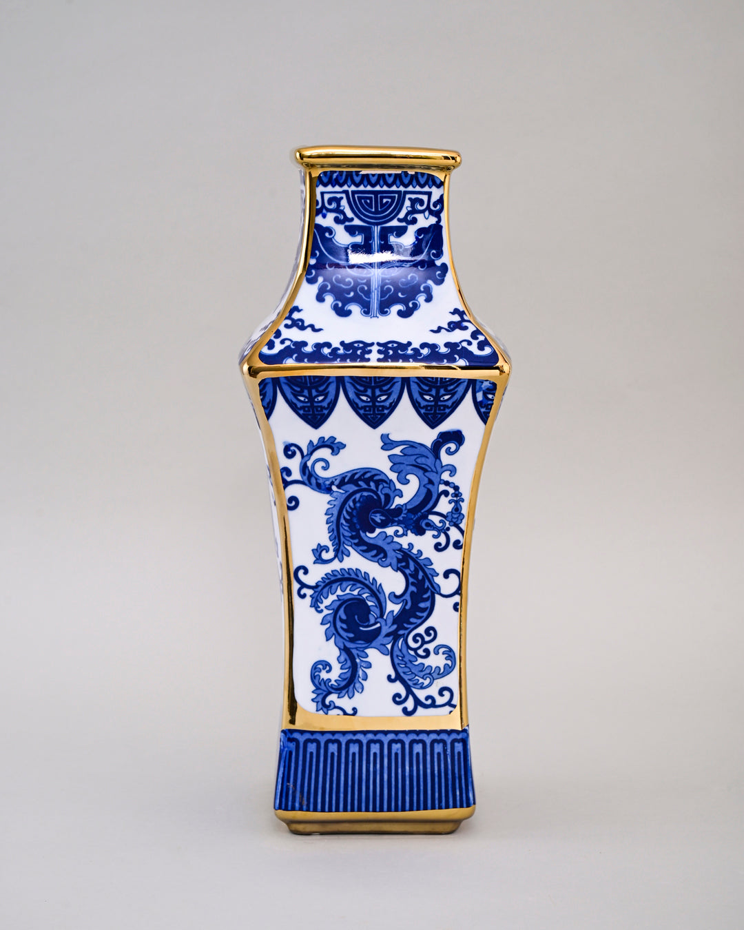 Phoenix Tale Golden Trim Porcelain Vase