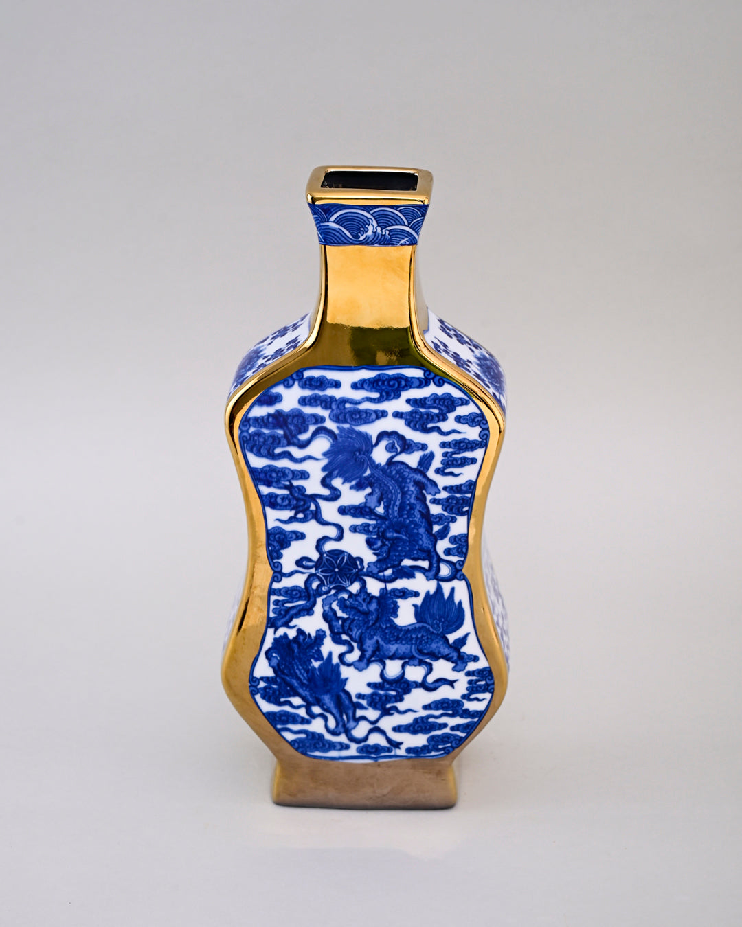 Imperial Dragon Golden Trim Porcelain Vase