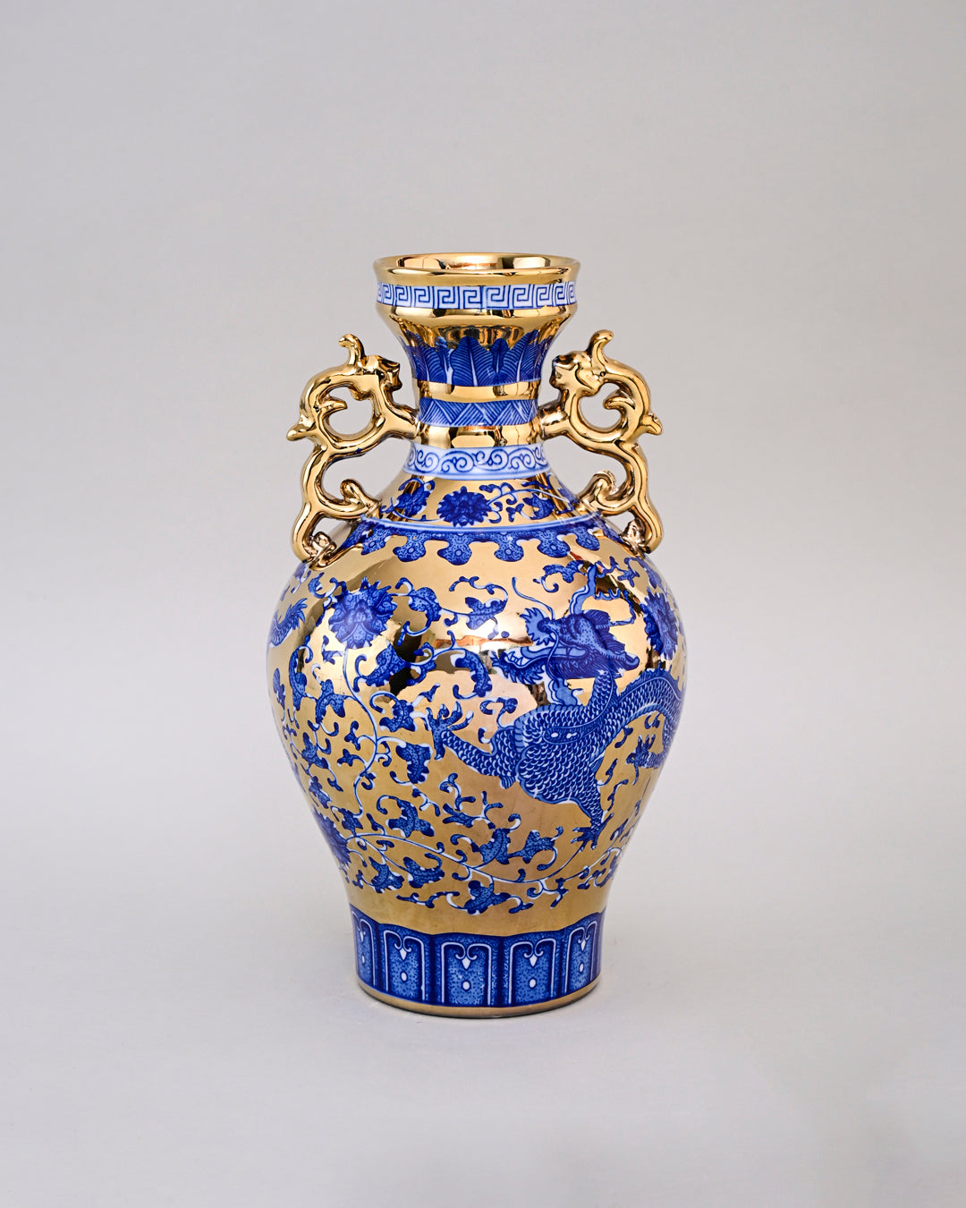 Imperial Dragon Golden Trim Porcelain Vase