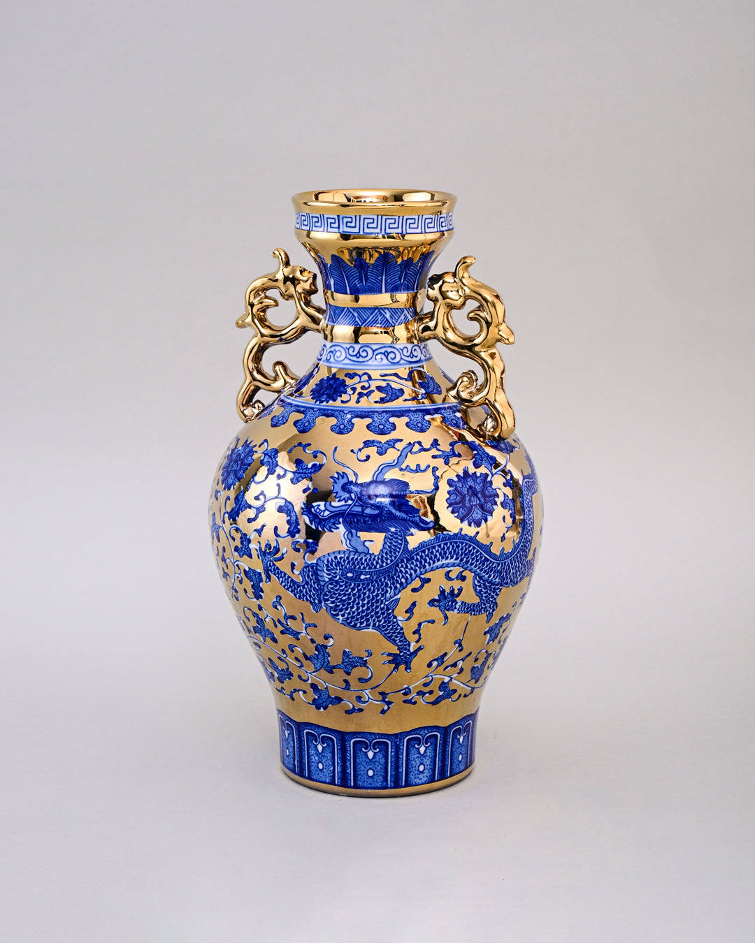 Imperial Dragon Golden Trim Porcelain Vase