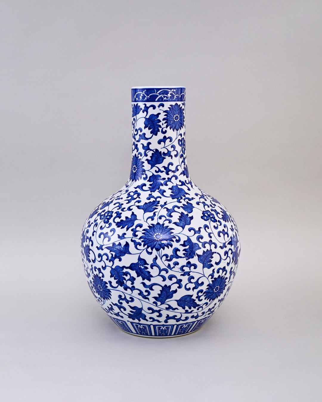 Swirling Vine Floral Porcelain Vase