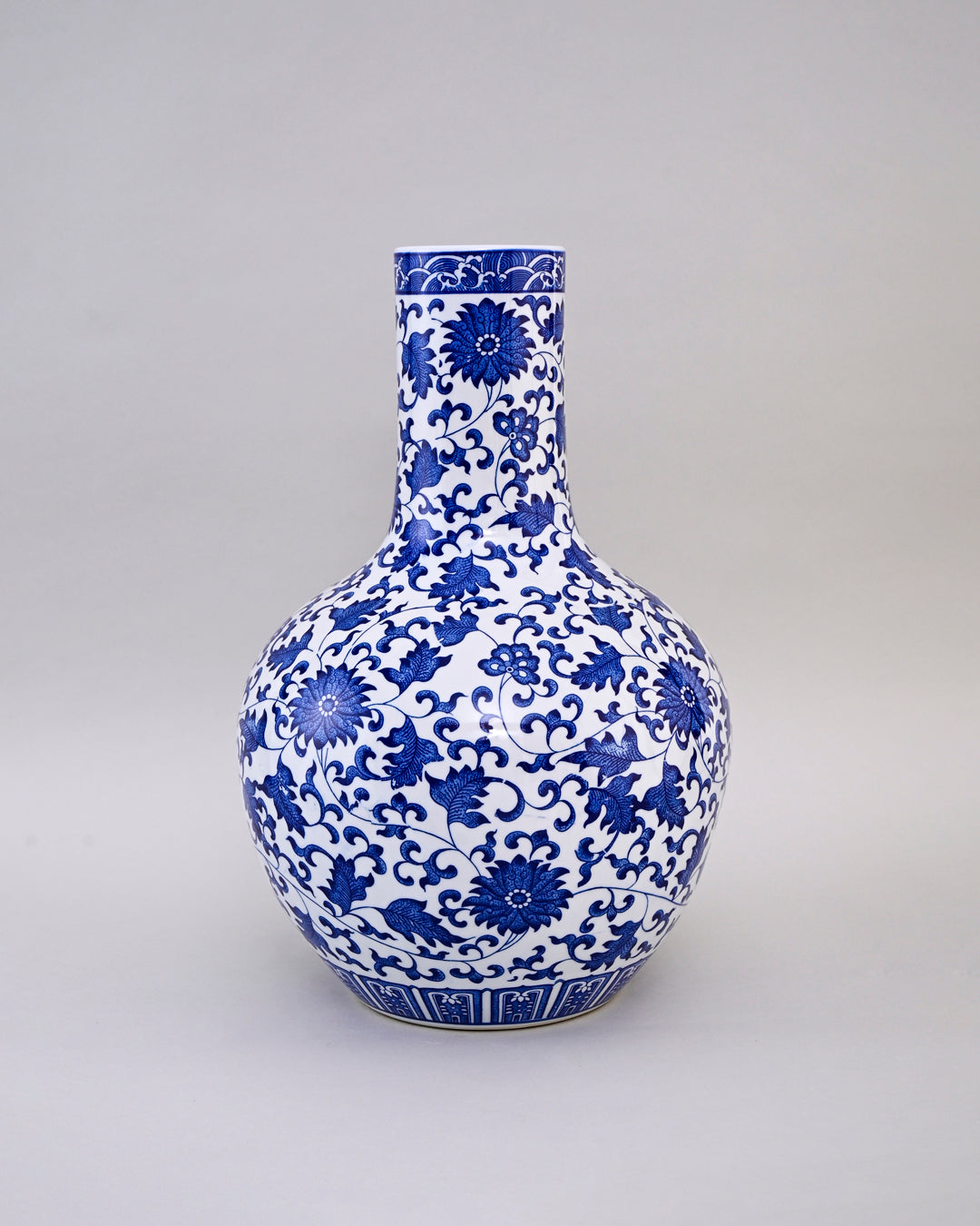 Swirling Vine Floral Porcelain Vase