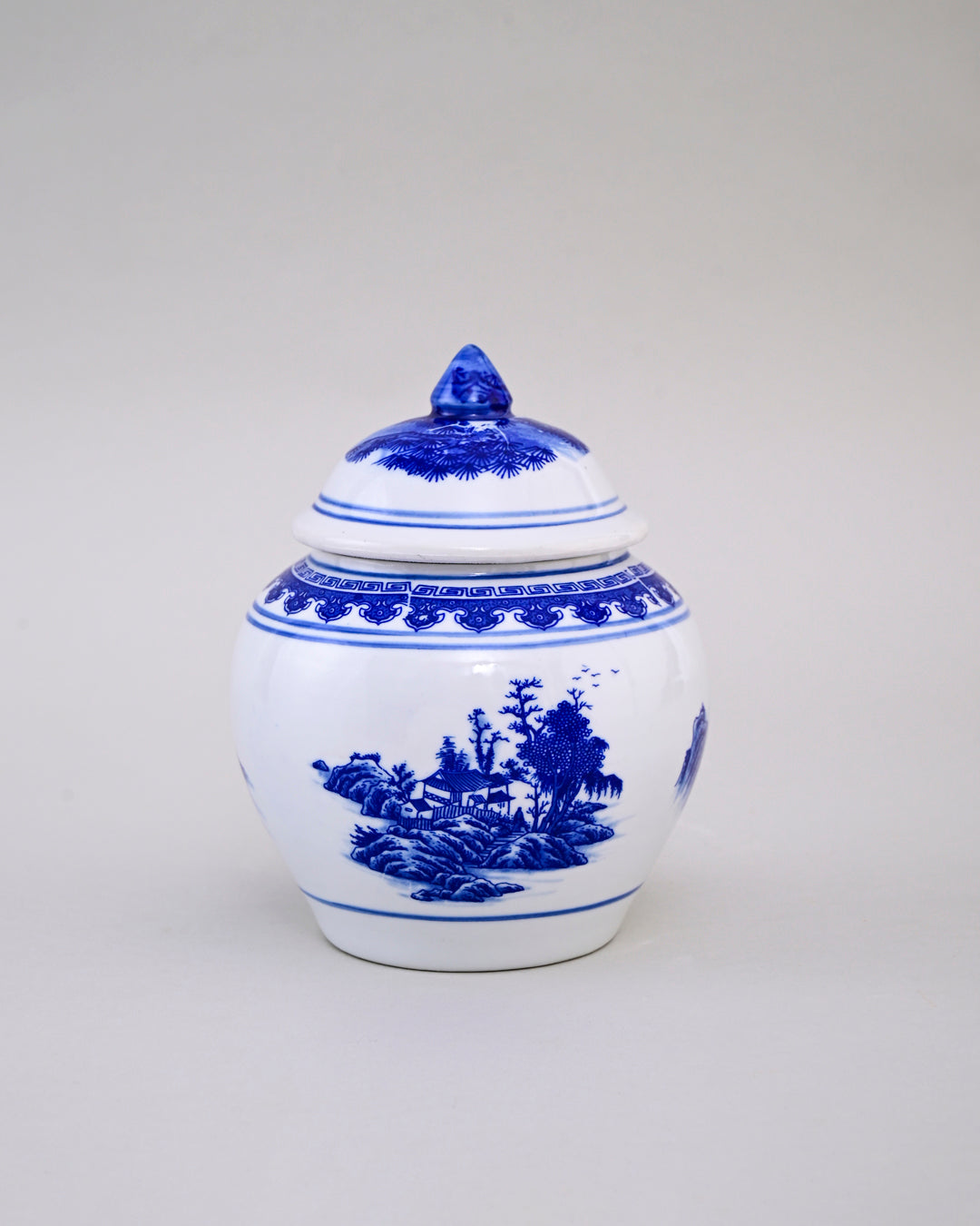 Blue & White Landscape Storage Jar