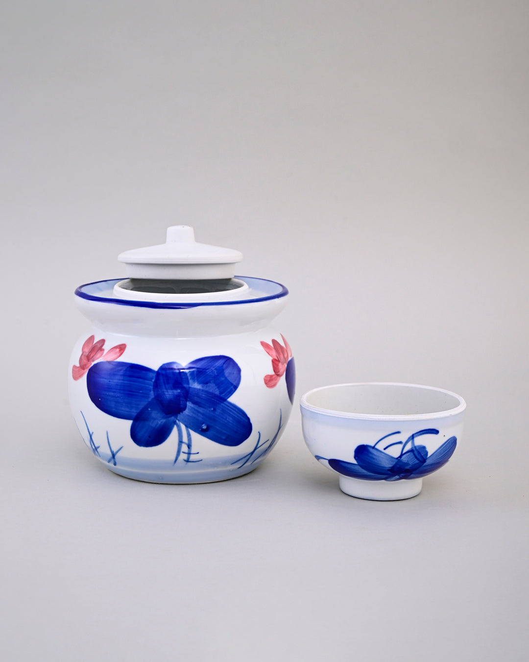 Hand-Painted Floral Storage Jar with Lid