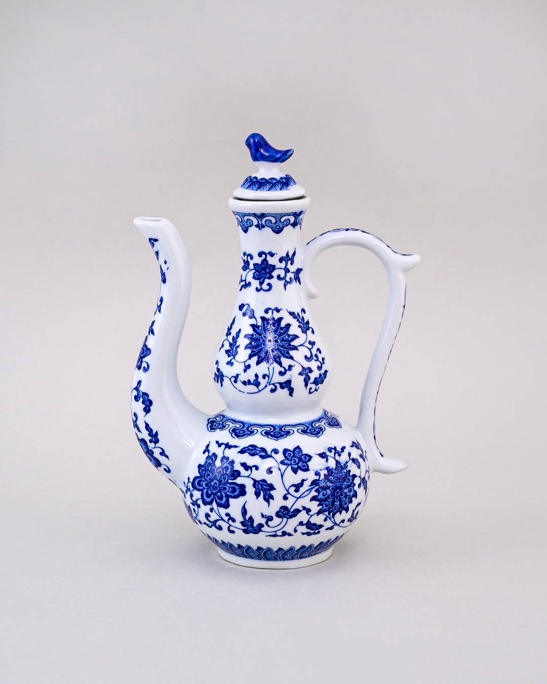 Blue & White Floral Pitcher Vase