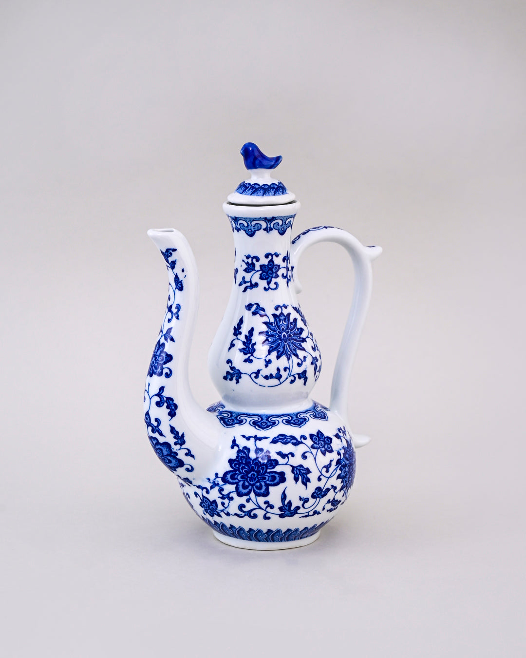 Blue & White Floral Pitcher Vase