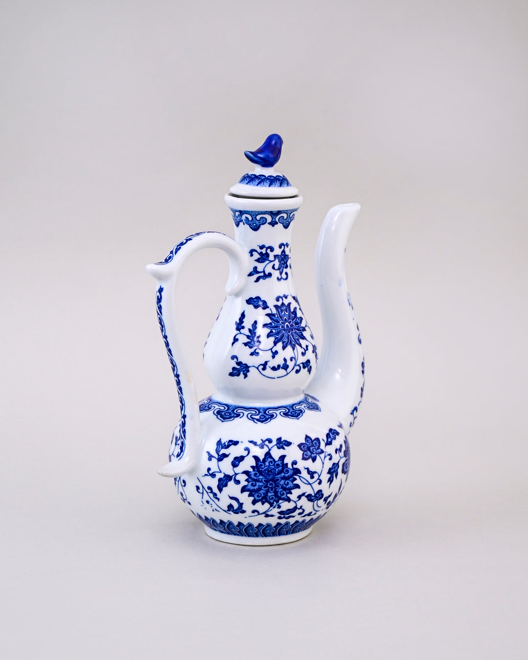 Blue & White Floral Pitcher Vase