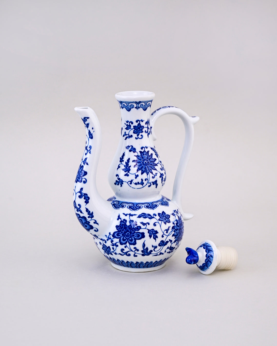 Blue & White Floral Pitcher Vase