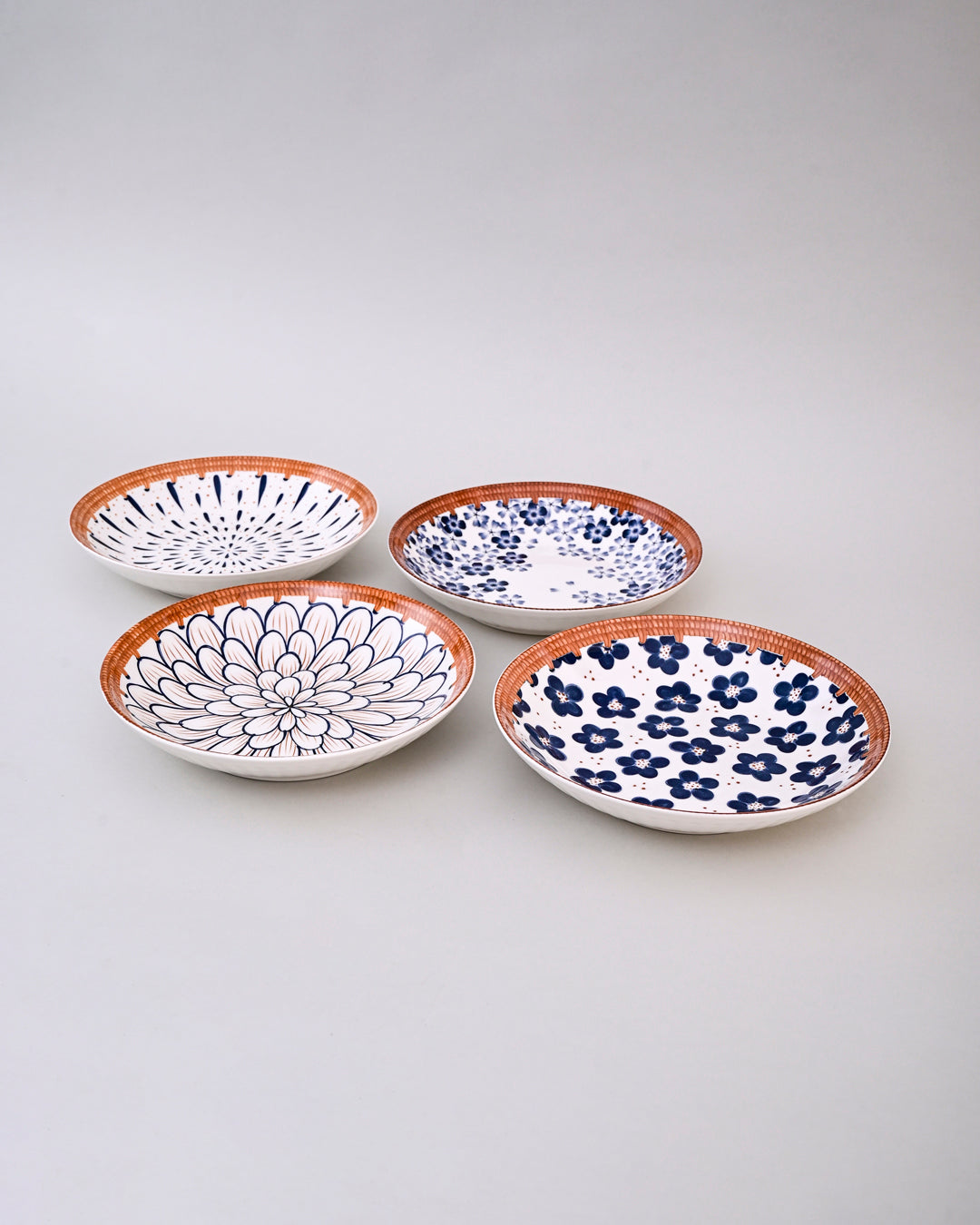 Floral Whimsy Pasta Bowl - Set Of 4