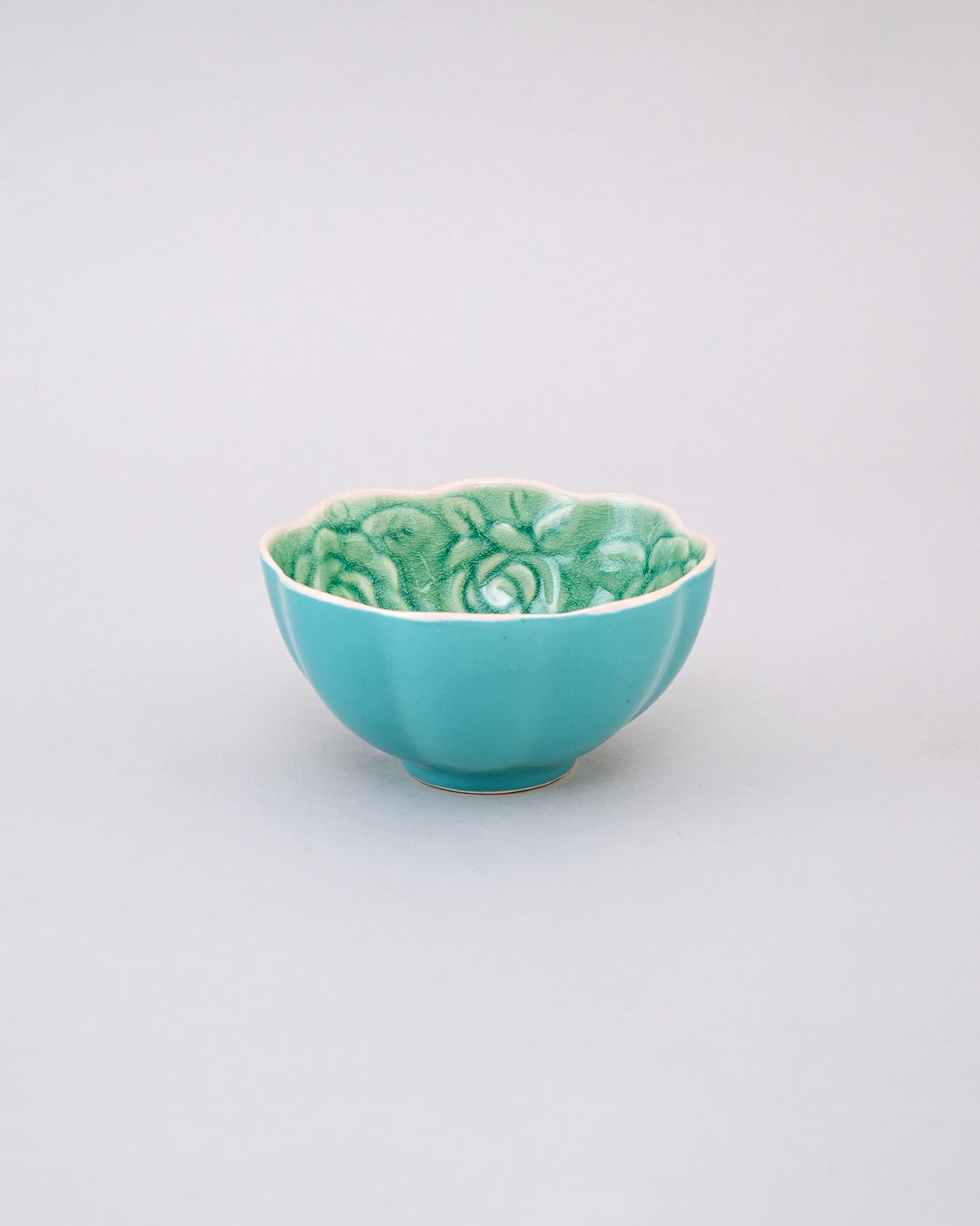 Rosé Bloom Embossed Ceramic Bowl - Set Of 4
