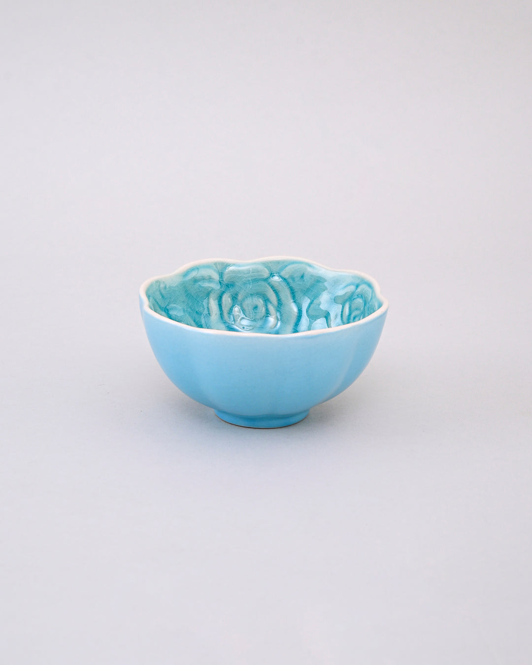 Rosé Bloom Embossed Ceramic Bowl - Set Of 4
