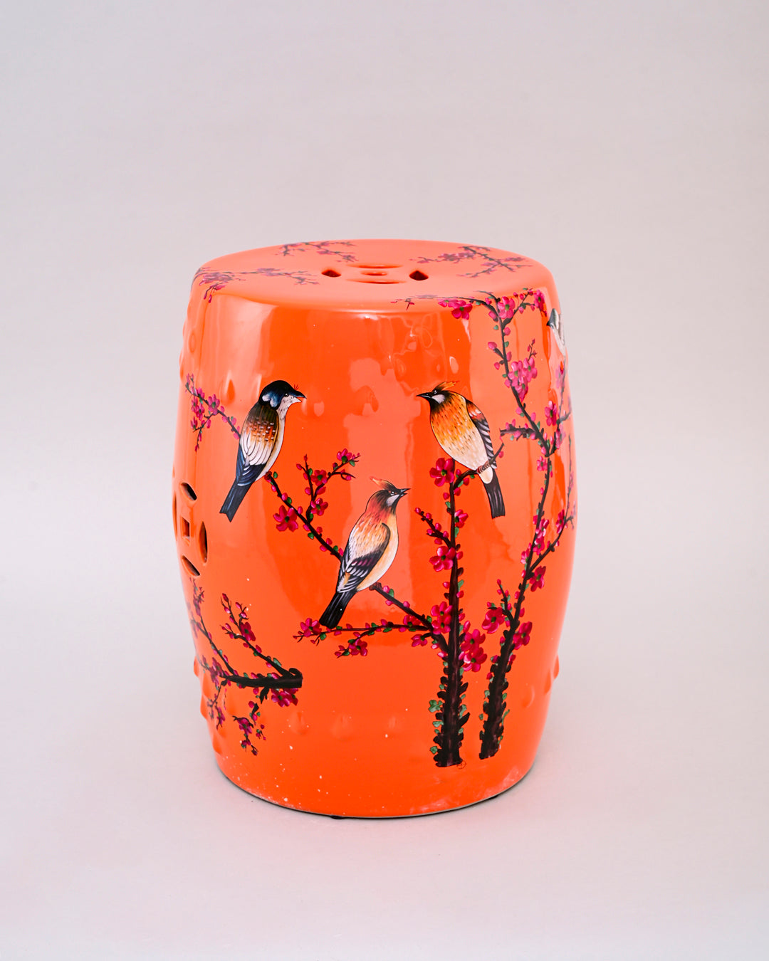 Tangerine Blossom Bird Garden Stool