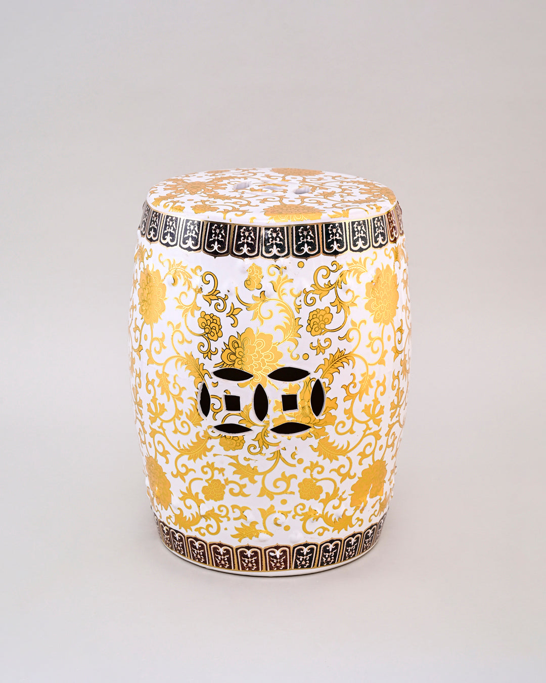 Royal Gold Floral Garden Stool