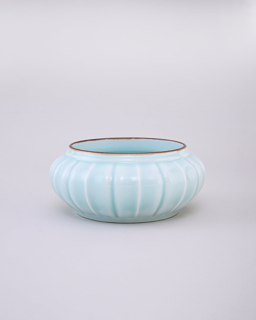 Scalloped Celadon Glaze Decorative Bowl