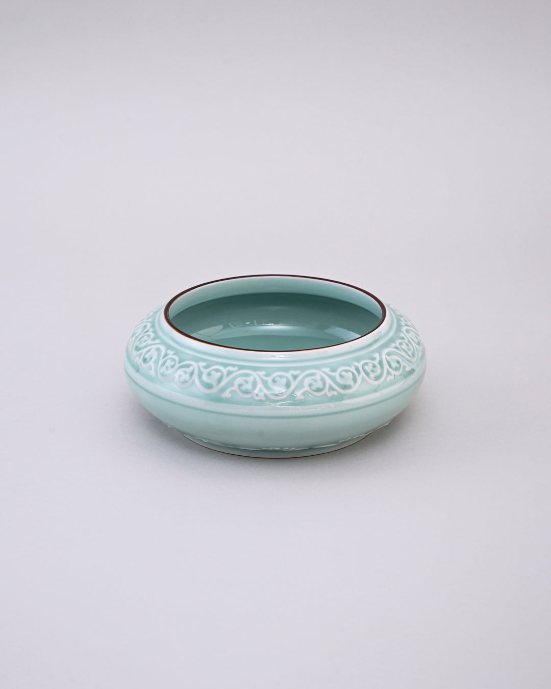 Serene Vine Celadon Glaze Decorative Bowl