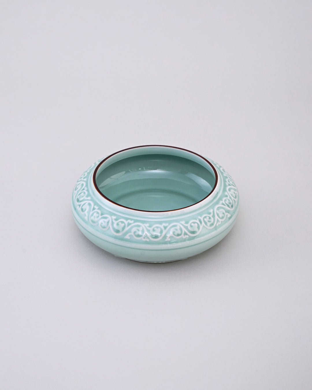 Serene Vine Celadon Glaze Decorative Bowl