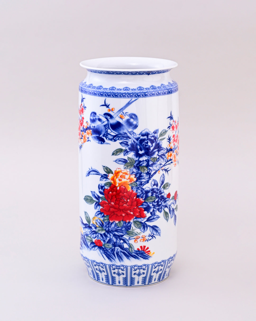 Whispering Petals Harmony Cylinder Vase - White