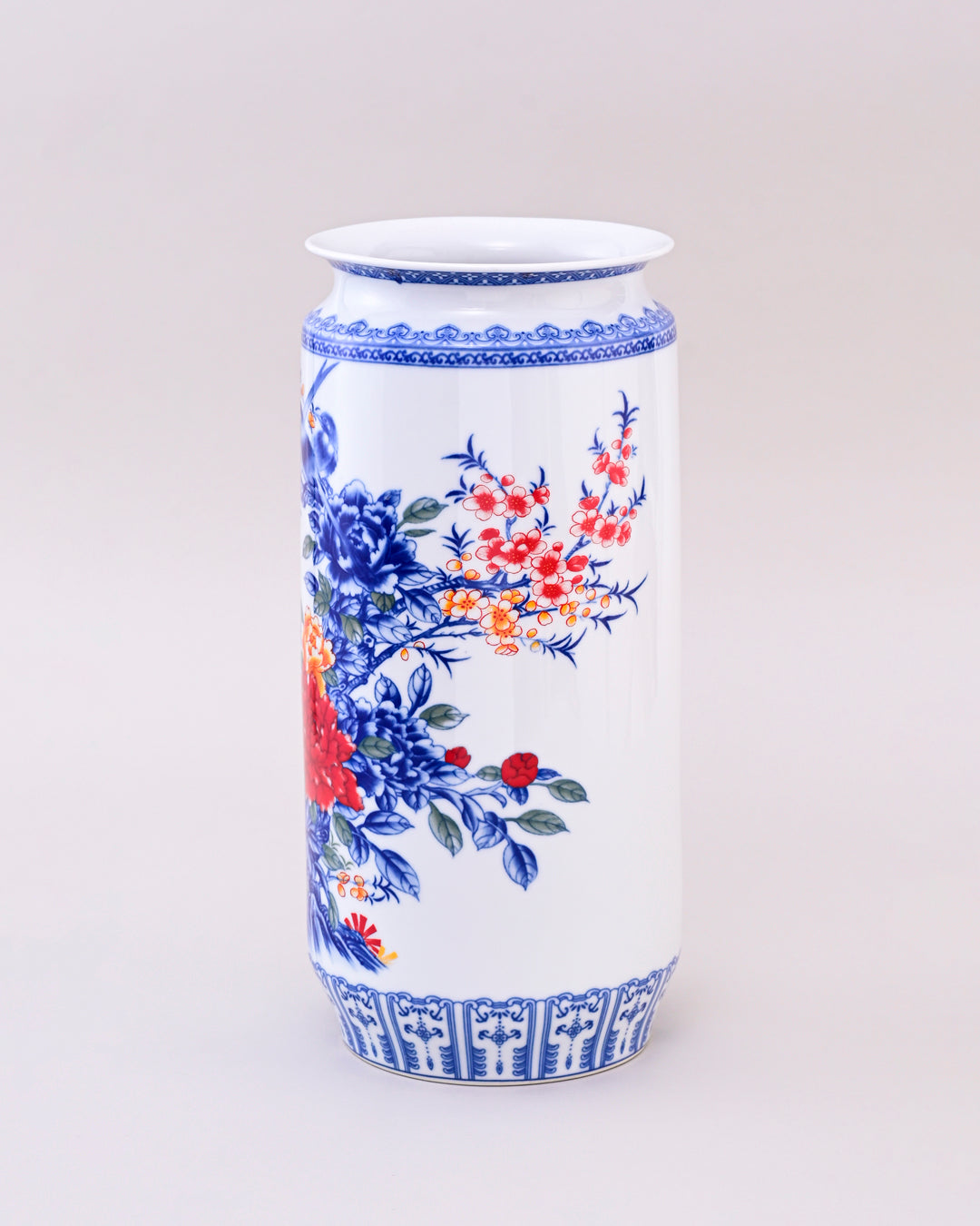 Whispering Petals Harmony Cylinder Vase - White