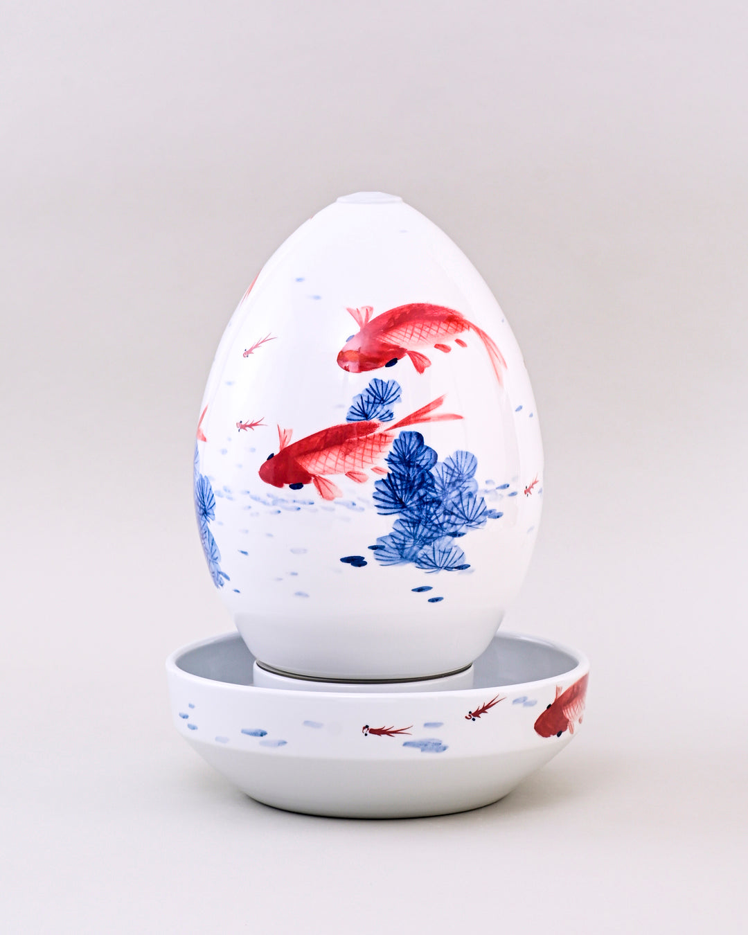 Koi Fish Serenity Ceramic Fountain Lamp
