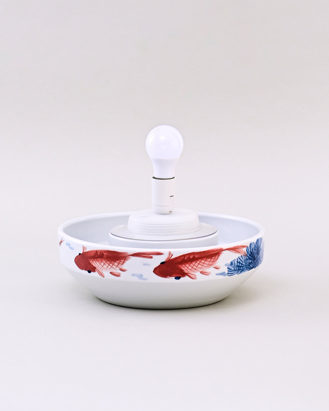 Koi Fish Serenity Ceramic Fountain Lamp