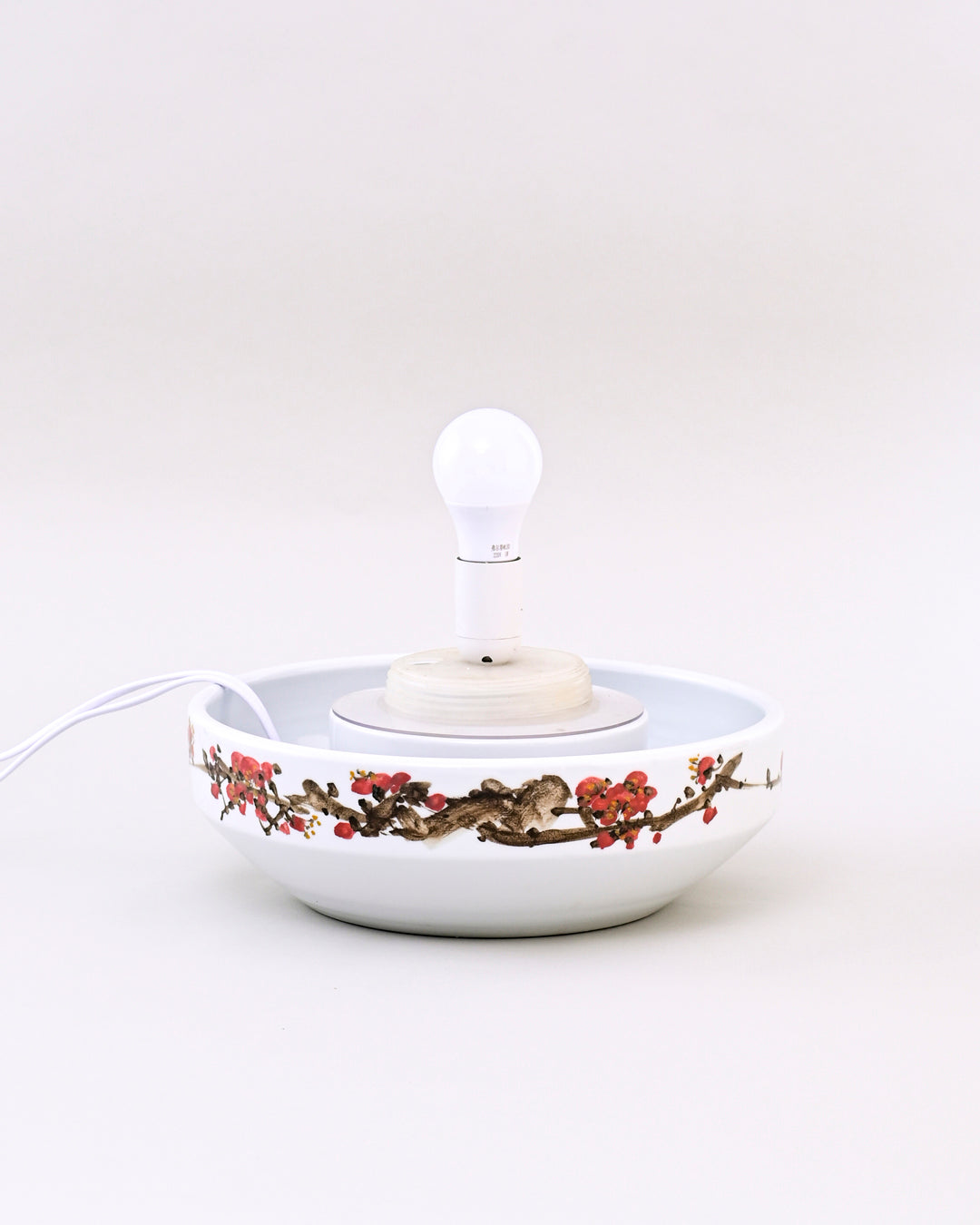Red Blossom Harmony Ceramic Fountain Lamp