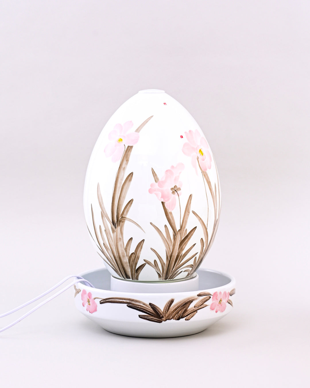 Petal Grace Serenity Ceramic Fountain Lamp