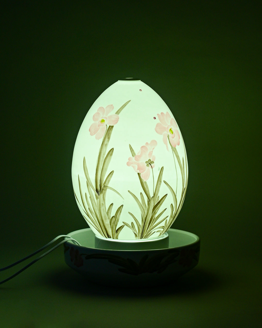 Petal Grace Serenity Ceramic Fountain Lamp