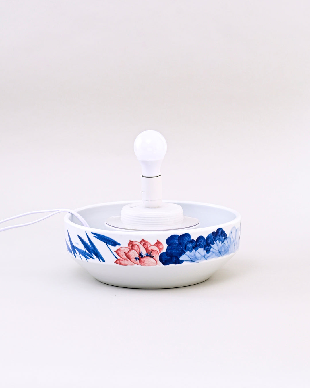 Lotus Leaf Serenity Ceramic Fountain Lamp