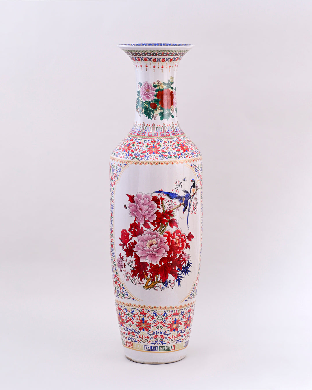 Imperial Harmony Hand-Painted Floor Vase