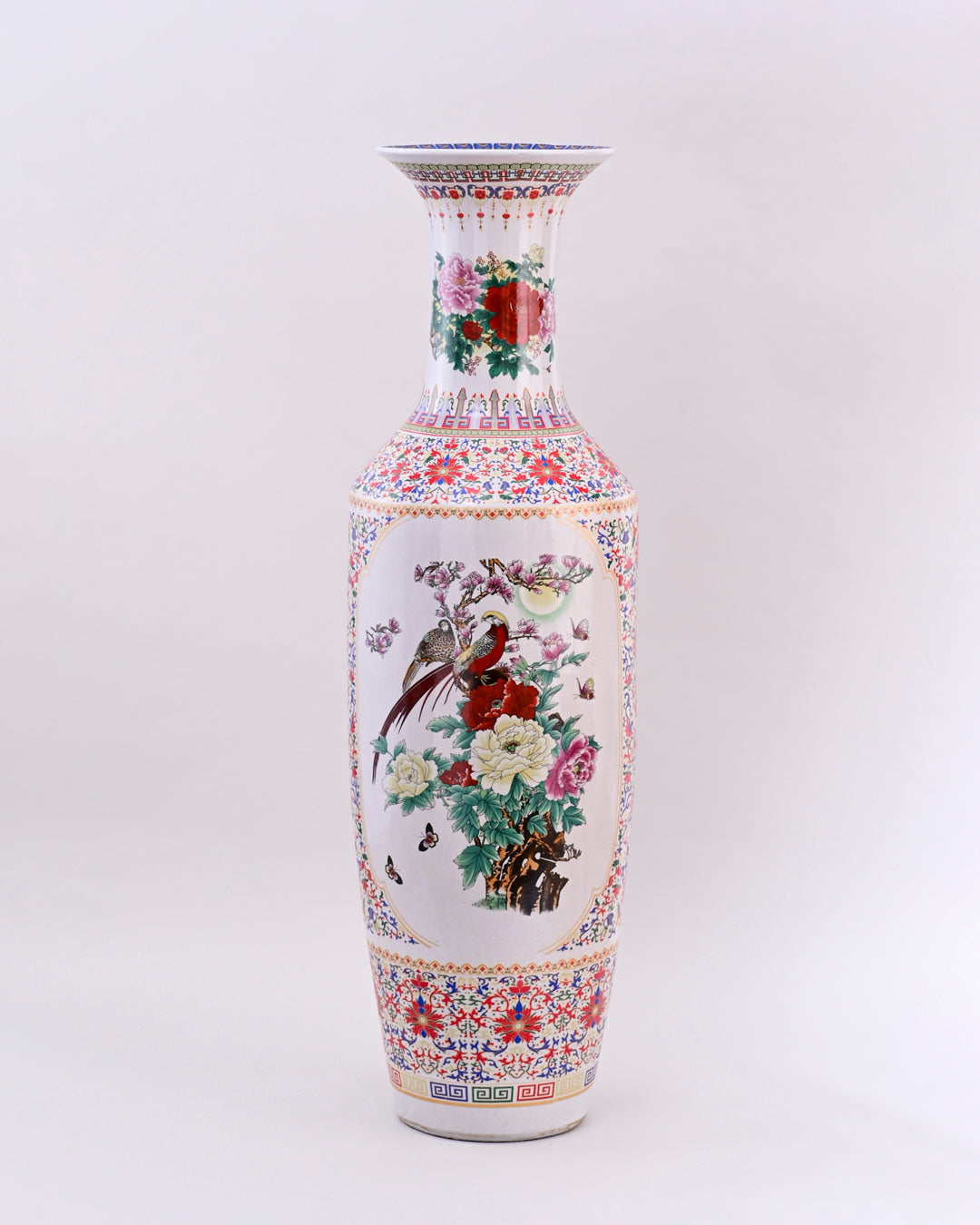 Imperial Harmony Hand-Painted Floor Vase