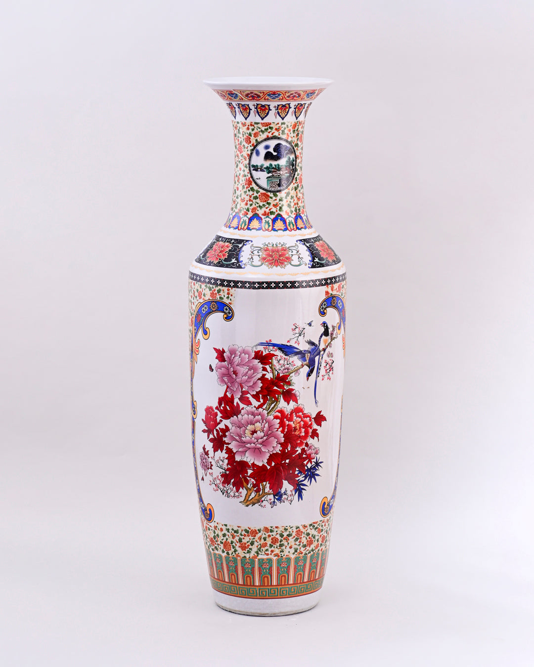 Regal Blossom & Songbird Tall Floor Vase - 125 cm