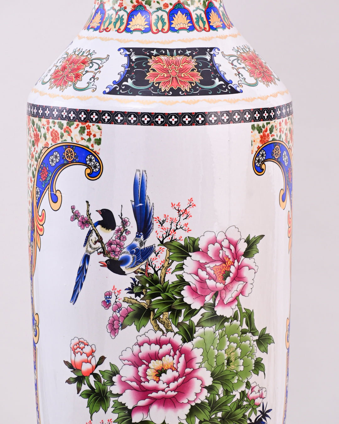 Regal Blossom & Songbird Tall Floor Vase