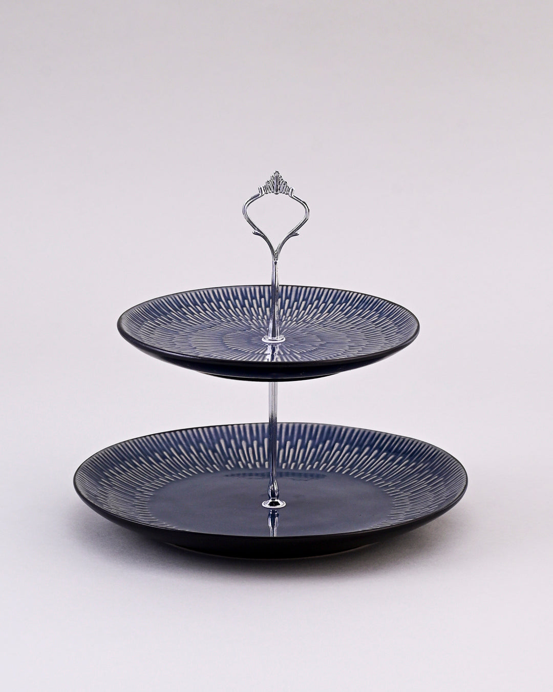 Sunburst Glaze 2-Tier Cake Stand