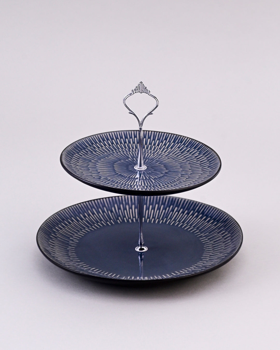 Sunburst Glaze 2-Tier Cake Stand