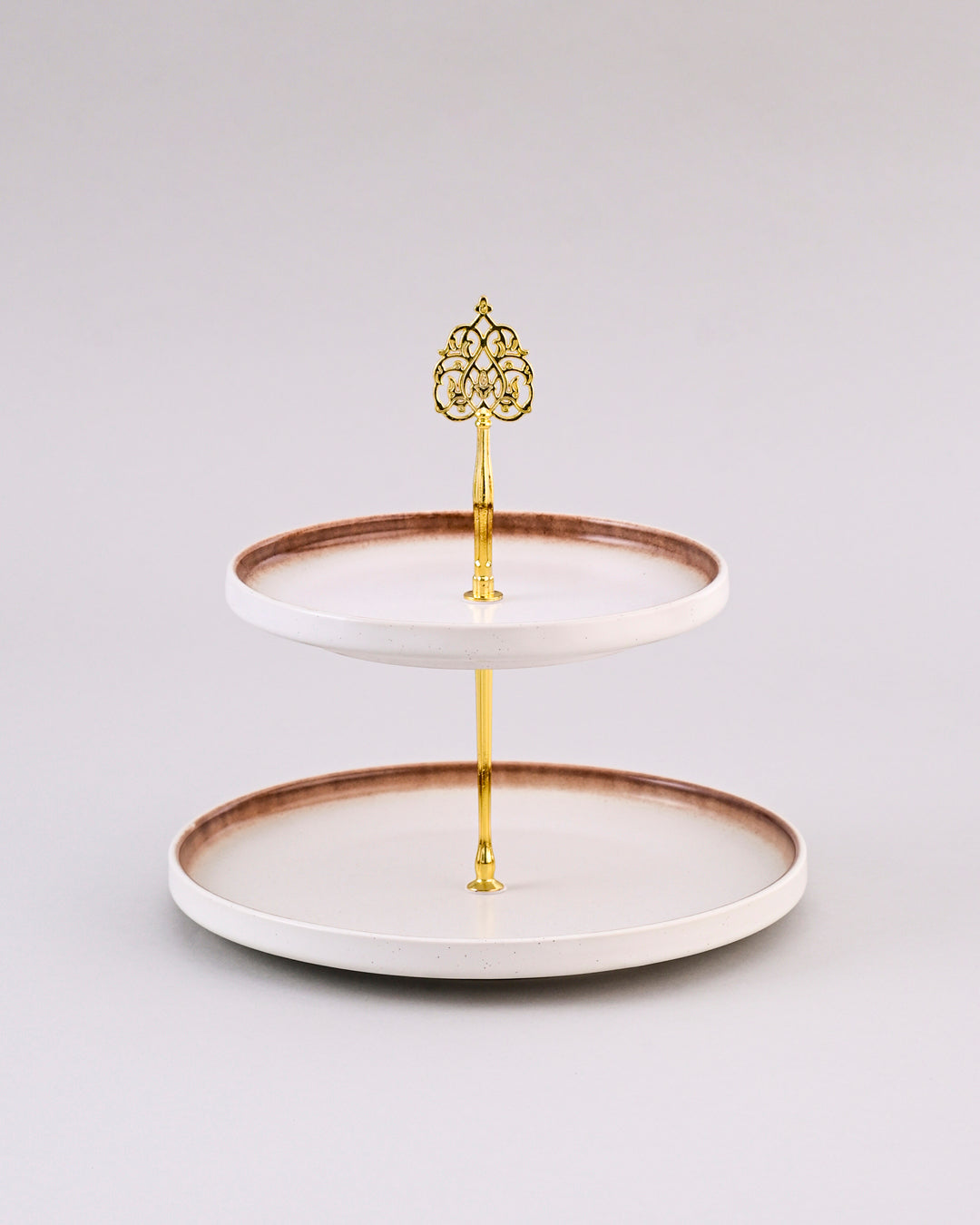 Artisan Glazed 2-Tier Cake Stand