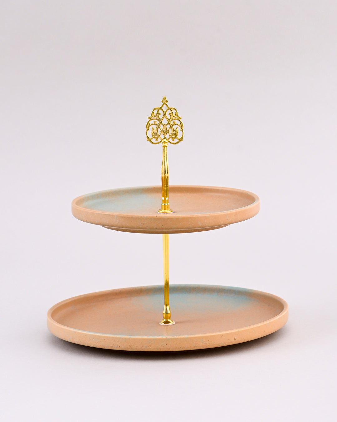 Golden Drift Matte 2-Tier Cake Stand