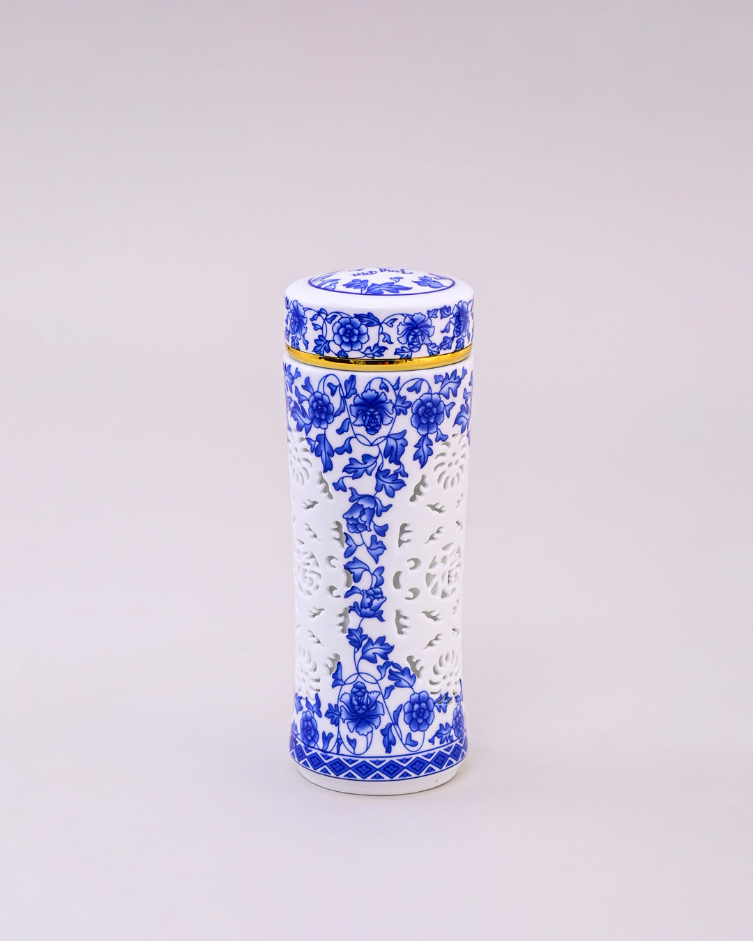 Ceramic Travel Flask - Blue & White