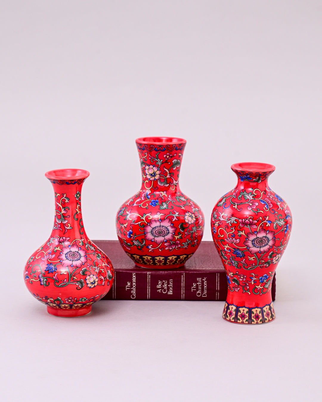 Royal Red Garden Ensembleb Vase - Set Of 3