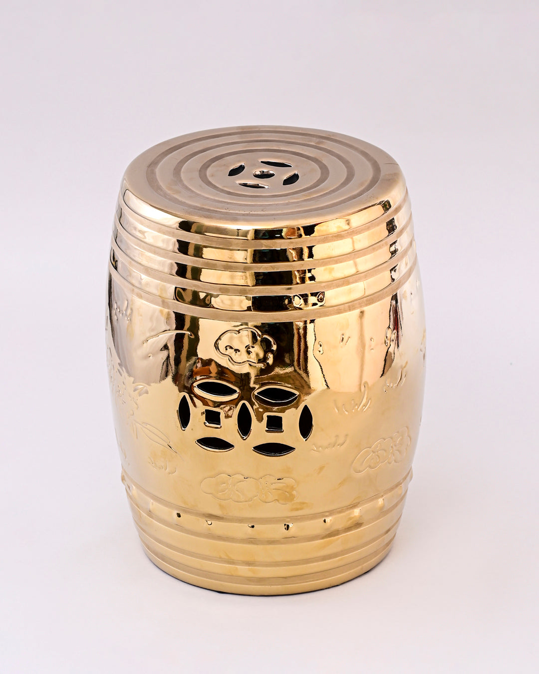 Radiant Golden Garden Stool