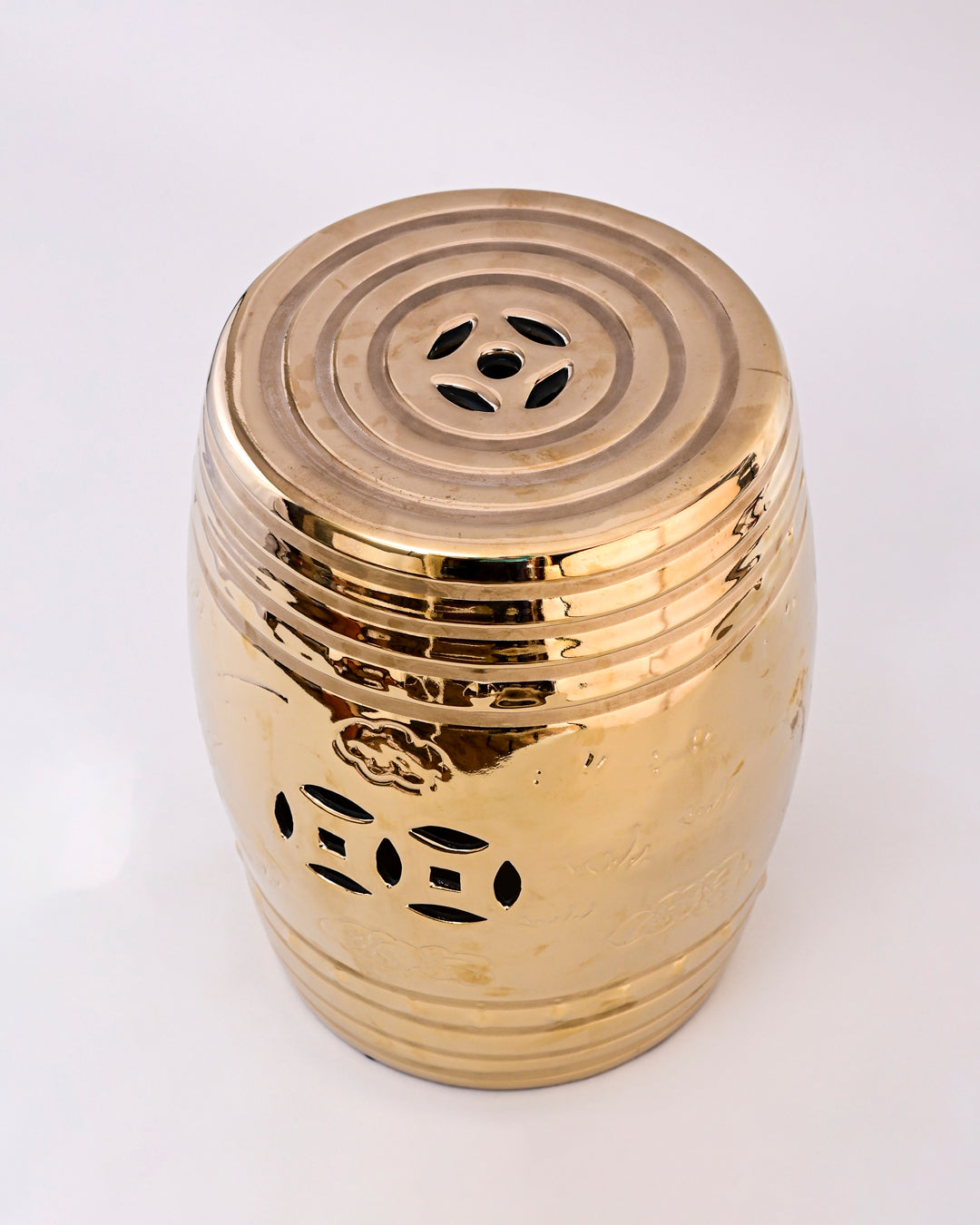 Radiant Golden Garden Stool