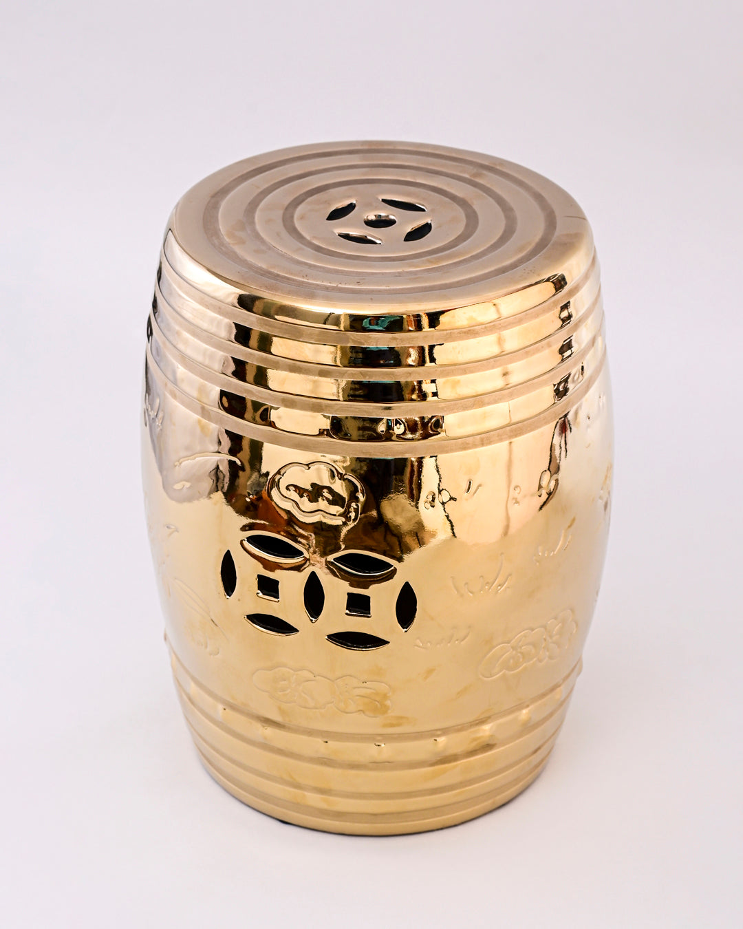 Radiant Golden Garden Stool