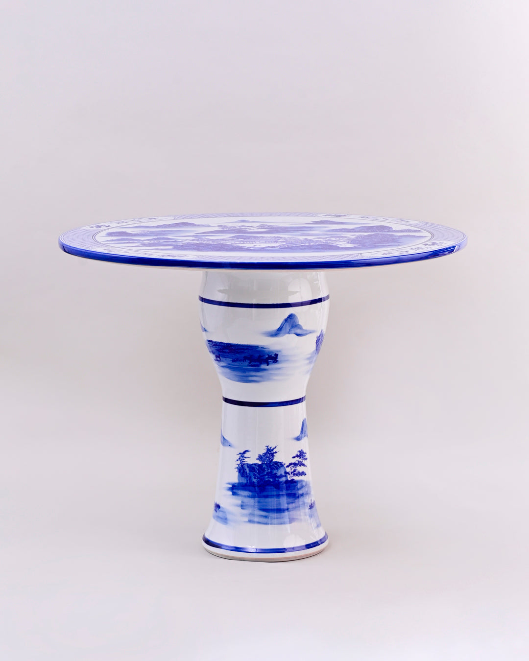 Oriental Landscape Porcelain Center Table