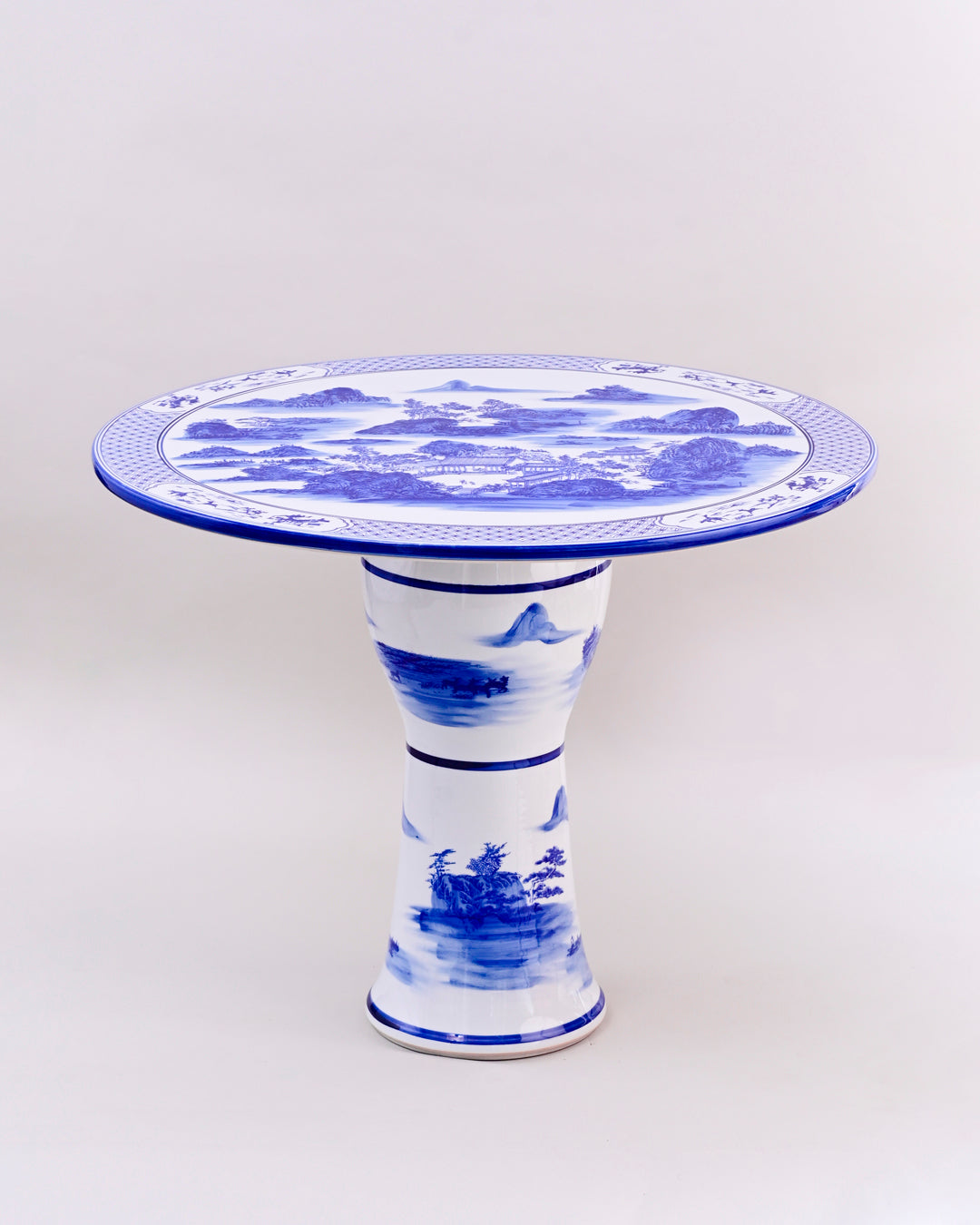 Oriental Landscape Porcelain Center Table